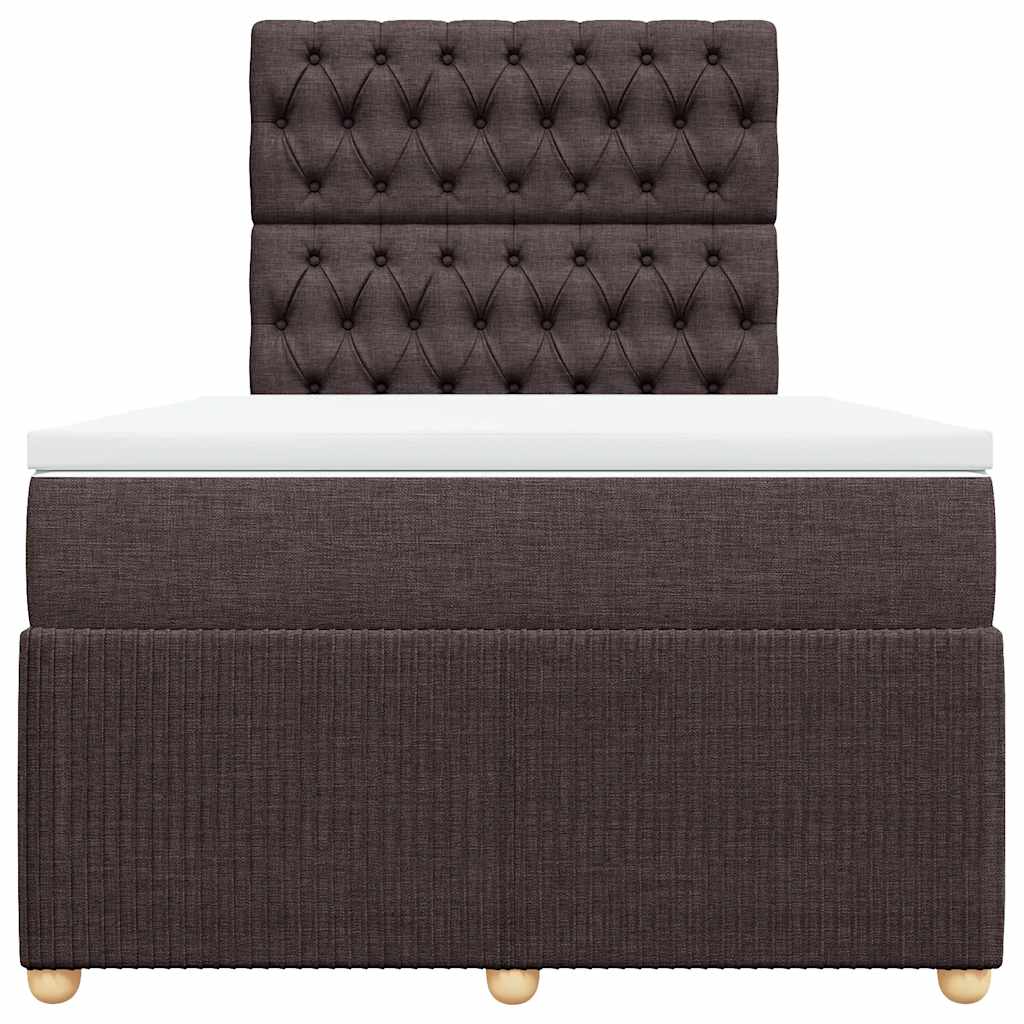 Box Spring Postel S Matrací Tmavě Hnědá 120X200 Cm Textil