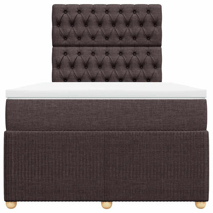 Box Spring Postel S Matrací Tmavě Hnědá 120X200 Cm Textil
