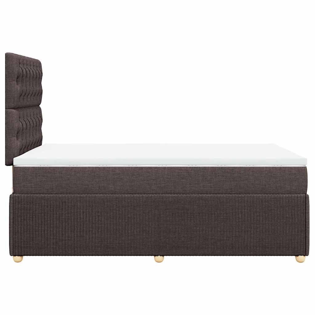 Box Spring Postel S Matrací Tmavě Hnědá 120X200 Cm Textil