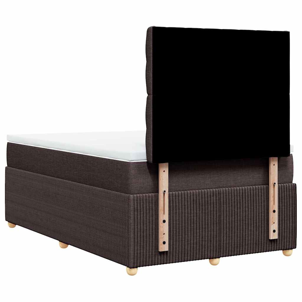 Box Spring Postel S Matrací Tmavě Hnědá 120X200 Cm Textil