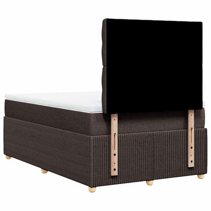 Box Spring Postel S Matrací Tmavě Hnědá 120X200 Cm Textil