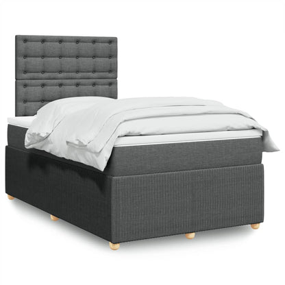 Box Spring Postel S Matrací Textil Tmavě Šedá