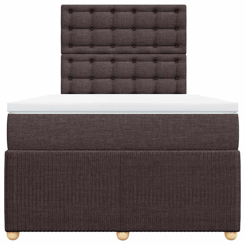 Box Spring Postel S Matrací Tmavě Hnědá 120X200 Cm Textil