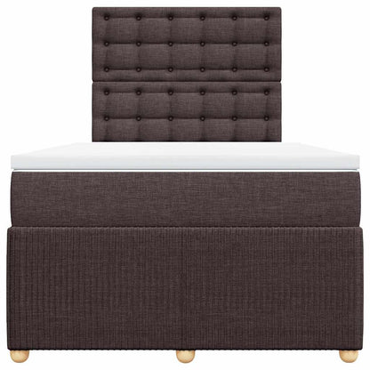 Box Spring Postel S Matrací Tmavě Hnědá 120X200 Cm Textil