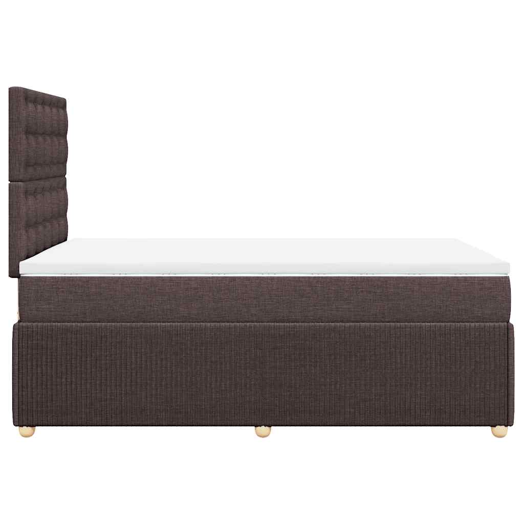 Box Spring Postel S Matrací Tmavě Hnědá 120X200 Cm Textil