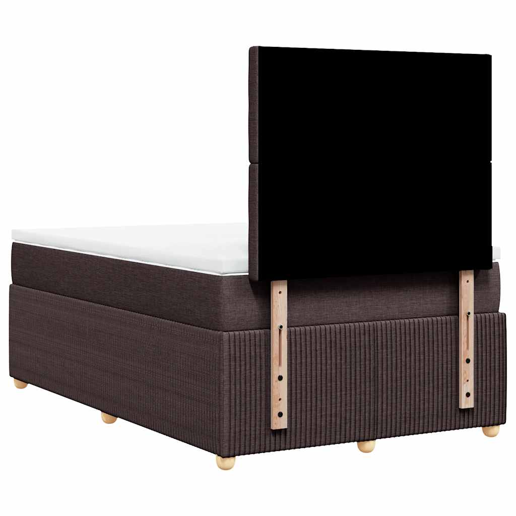 Box Spring Postel S Matrací Tmavě Hnědá 120X200 Cm Textil