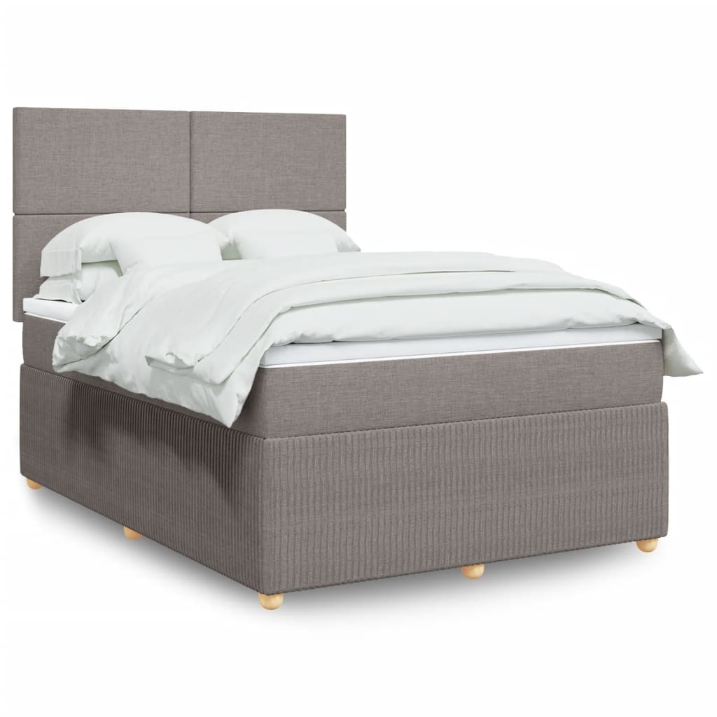 Box Spring Postel S Matrací Textil Taupe