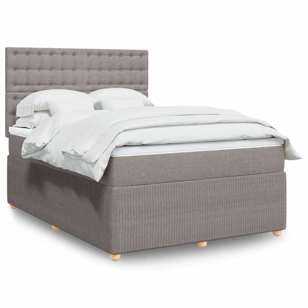 Box Spring Postel S Matrací Textil Taupe