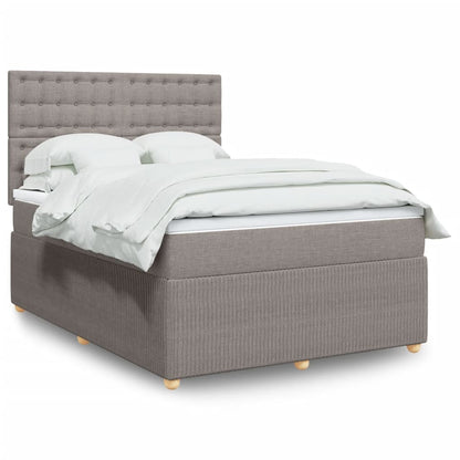Box Spring Postel S Matrací Textil Taupe