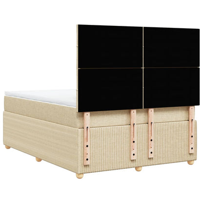 Box Spring Postel S Matrací Textil Krémová
