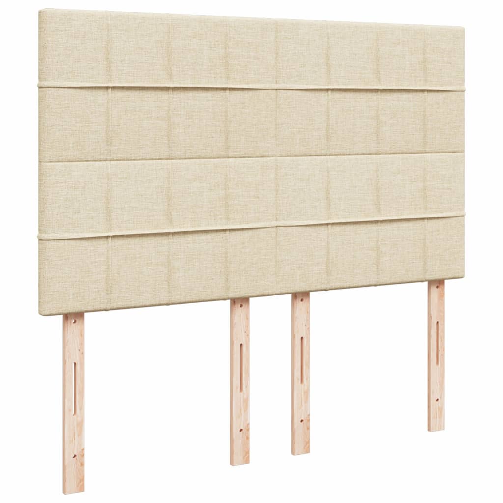 Box Spring Postel S Matrací Textil Krémová