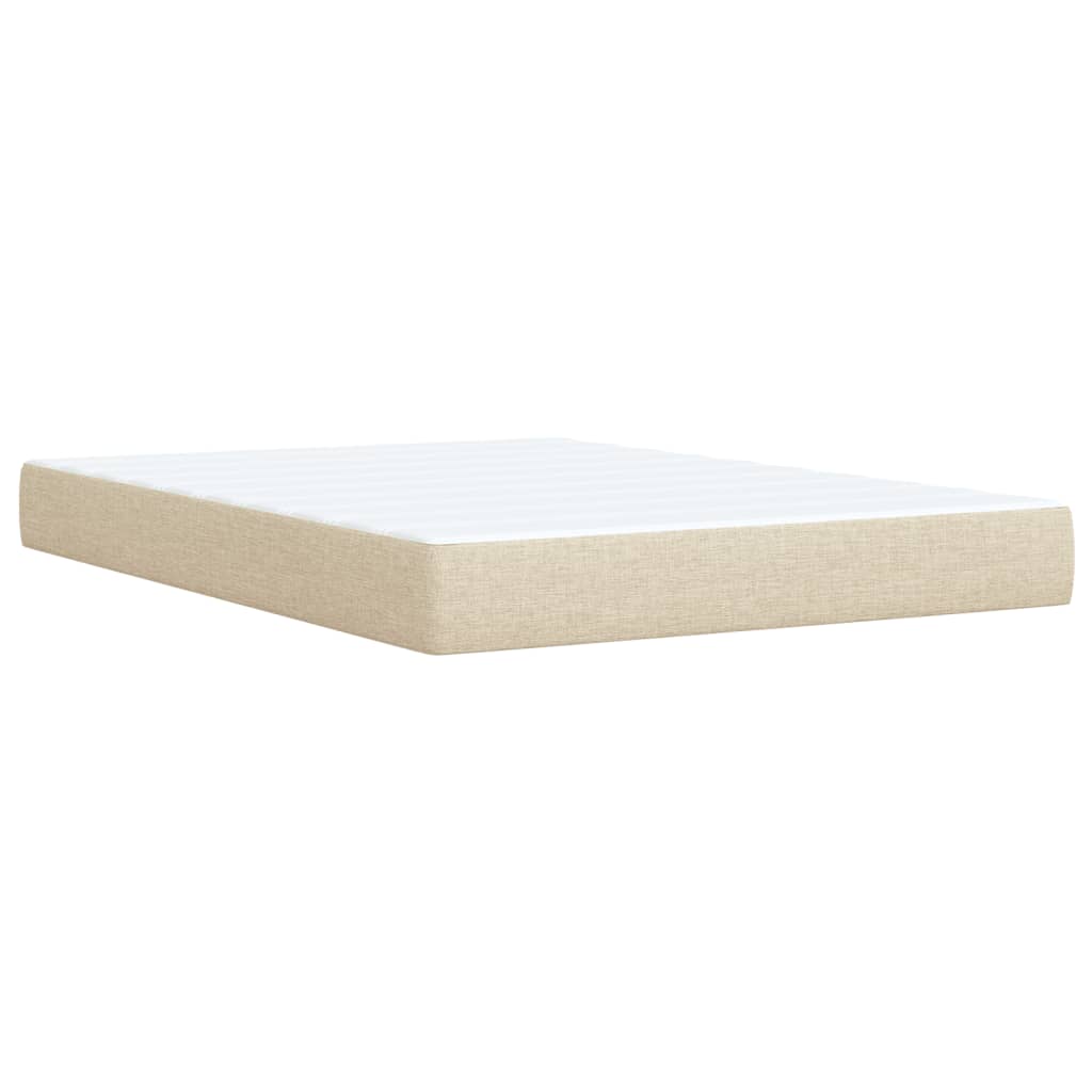 Box Spring Postel S Matrací Textil Krémová