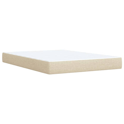 Box Spring Postel S Matrací Textil Krémová