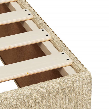 Box Spring Postel S Matrací Textil Krémová