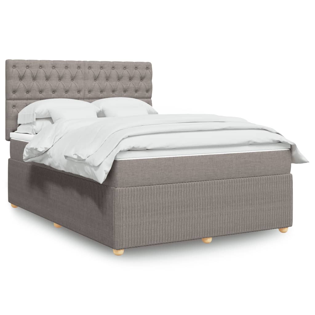 Box Spring Postel S Matrací Textil Taupe