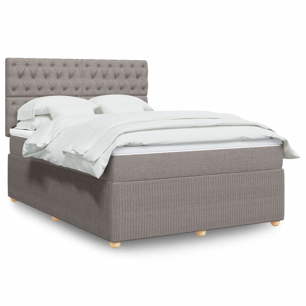 Box Spring Postel S Matrací Textil Taupe
