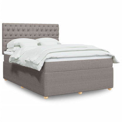 Box Spring Postel S Matrací Textil Taupe