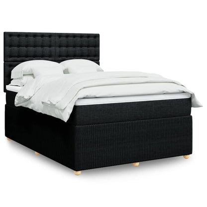 Box Spring Postel S Matrací Černá Textil Černá