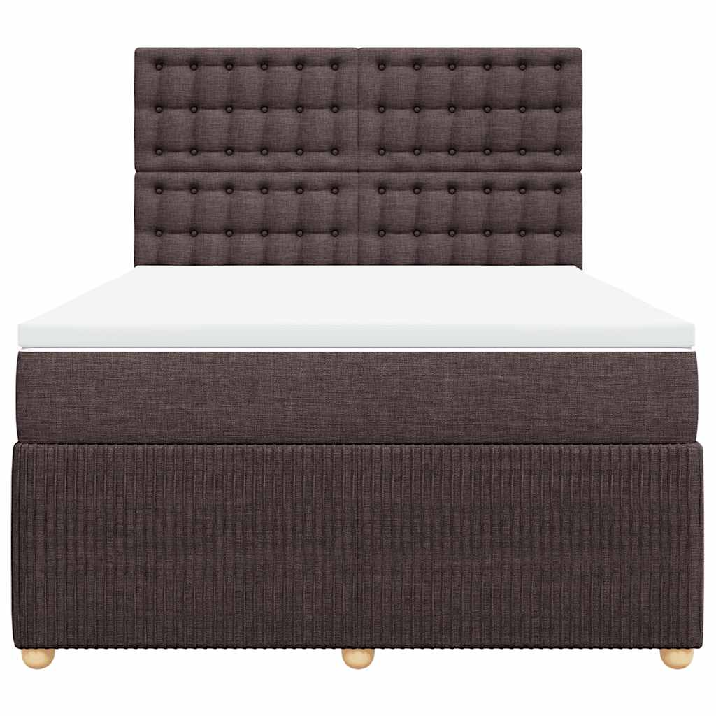 Box Spring Postel S Matrací Tmavě Hnědá 160X200 Cm Textil