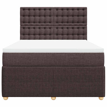 Box Spring Postel S Matrací Tmavě Hnědá 160X200 Cm Textil