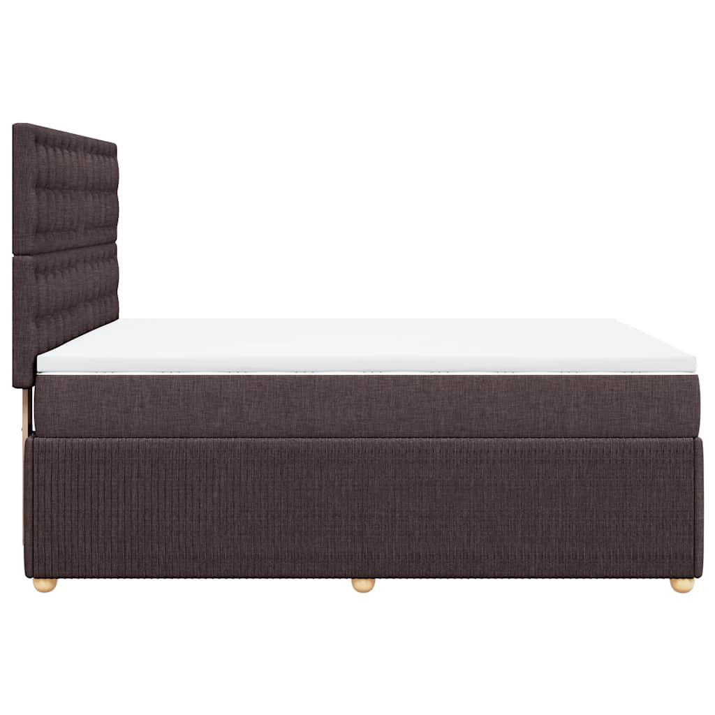 Box Spring Postel S Matrací Tmavě Hnědá 160X200 Cm Textil