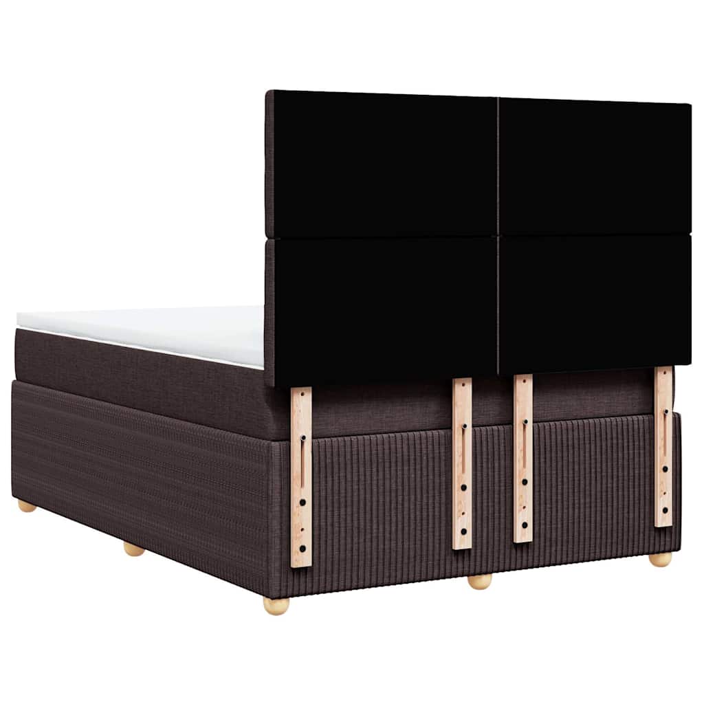 Box Spring Postel S Matrací Tmavě Hnědá 160X200 Cm Textil