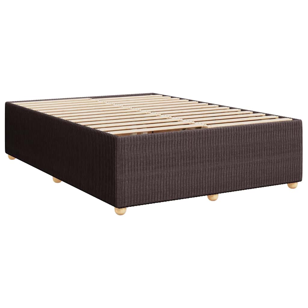 Box Spring Postel S Matrací Tmavě Hnědá 160X200 Cm Textil