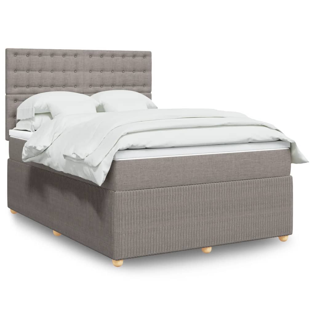 Box Spring Postel S Matrací Textil Taupe
