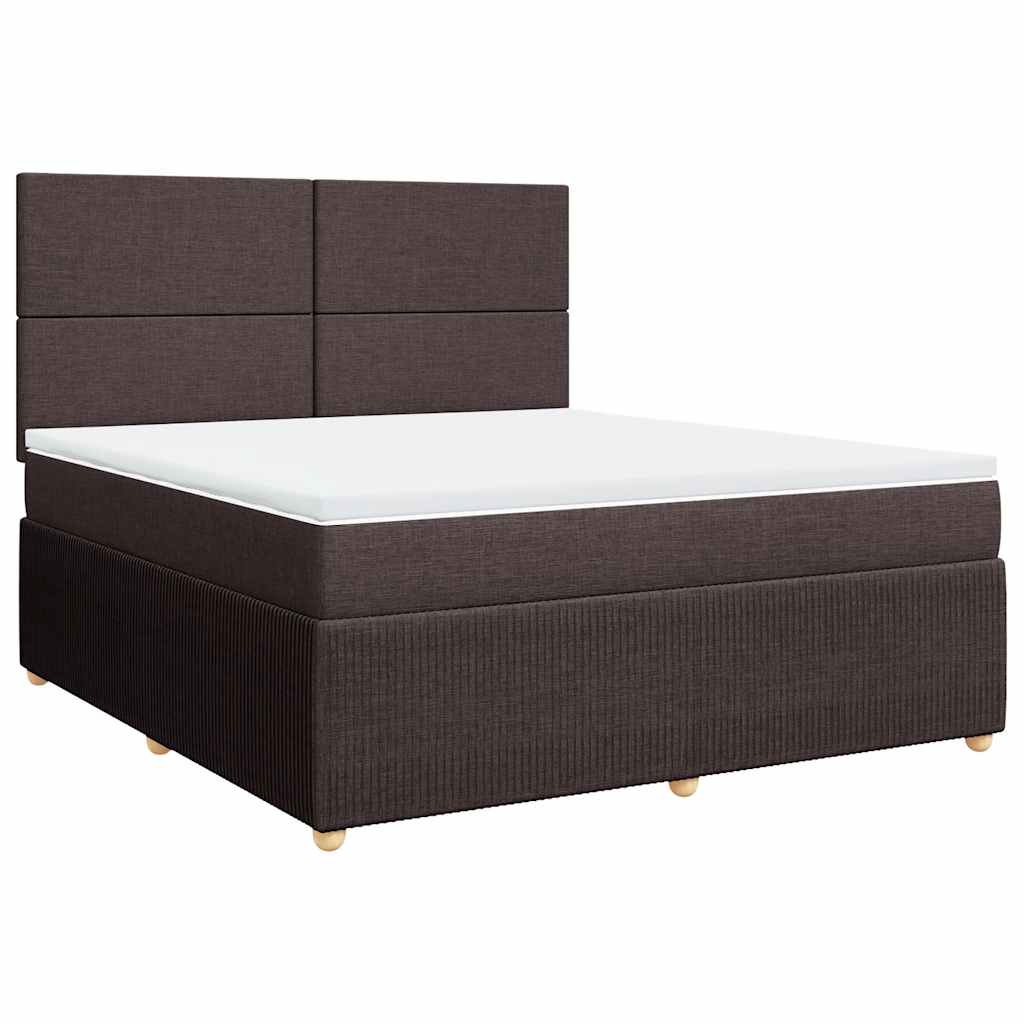 Box Spring Postel S Matrací Tmavě Hnědá 180X200 Cm Textil