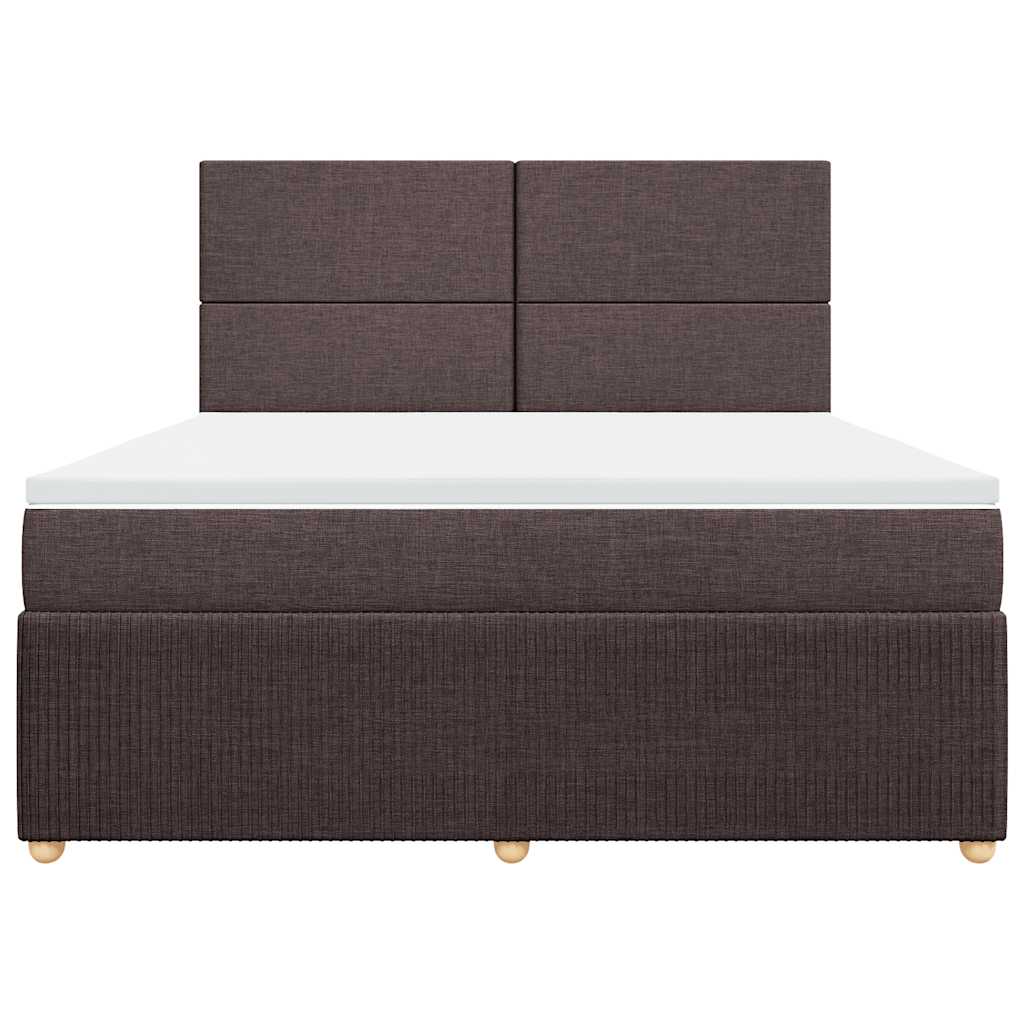 Box Spring Postel S Matrací Tmavě Hnědá 180X200 Cm Textil