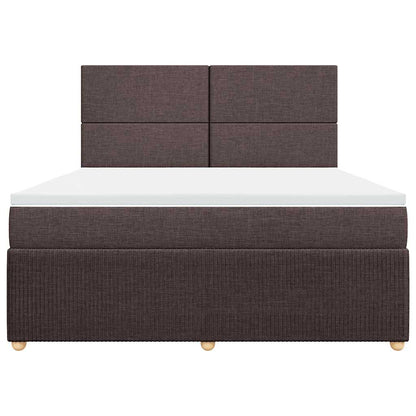 Box Spring Postel S Matrací Tmavě Hnědá 180X200 Cm Textil