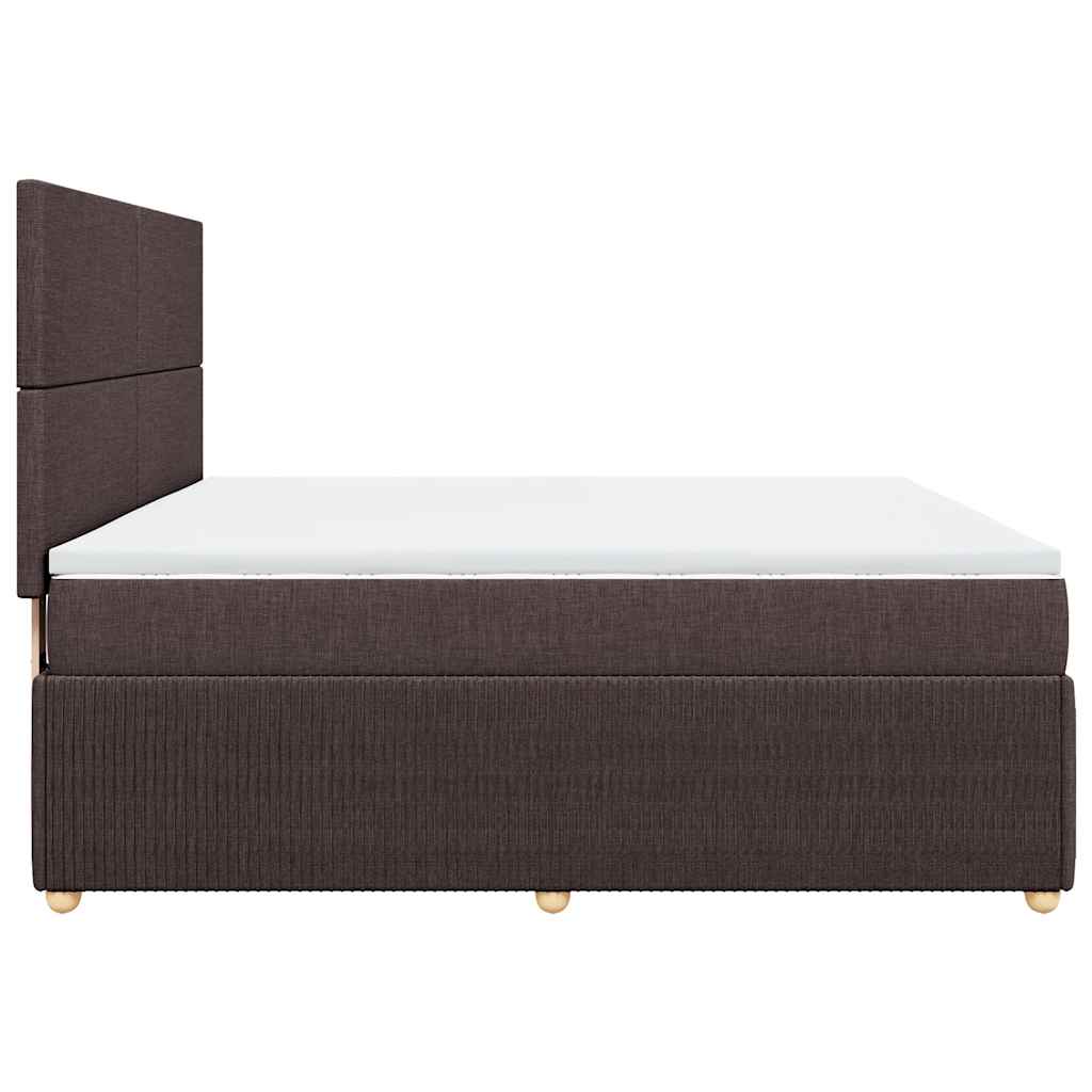 Box Spring Postel S Matrací Tmavě Hnědá 180X200 Cm Textil