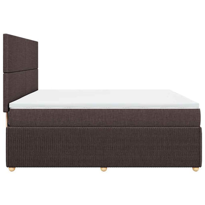 Box Spring Postel S Matrací Tmavě Hnědá 180X200 Cm Textil