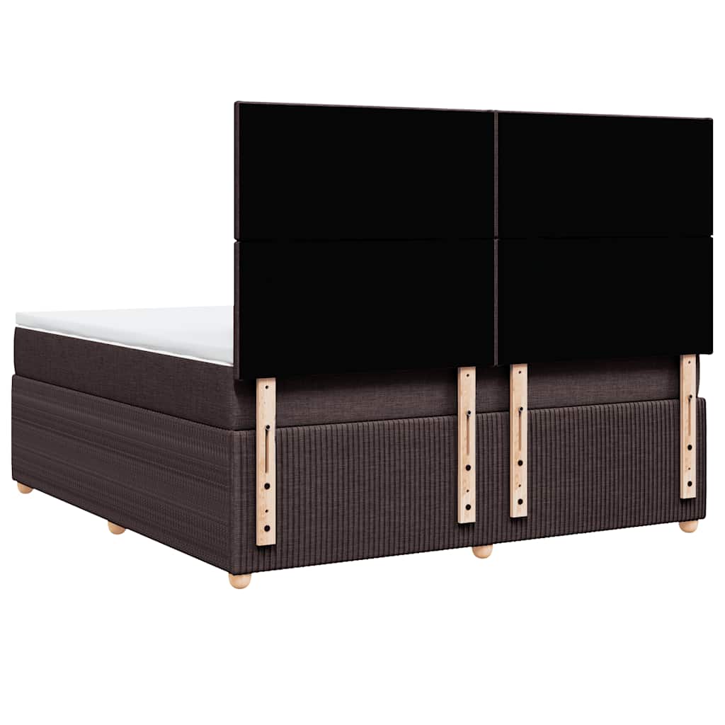 Box Spring Postel S Matrací Tmavě Hnědá 180X200 Cm Textil
