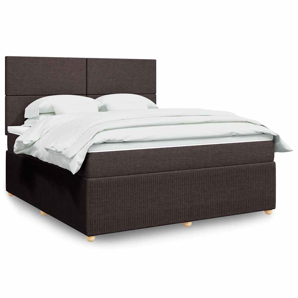 Box Spring Postel S Matrací Tmavě Hnědá 180X200 Cm Textil