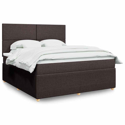 Box Spring Postel S Matrací Tmavě Hnědá 180X200 Cm Textil
