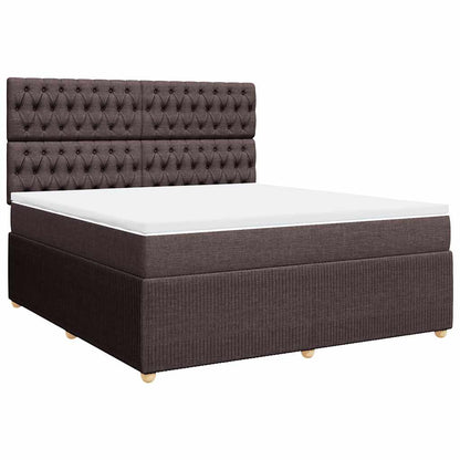 Box Spring Postel S Matrací Tmavě Hnědá 180X200 Cm Textil