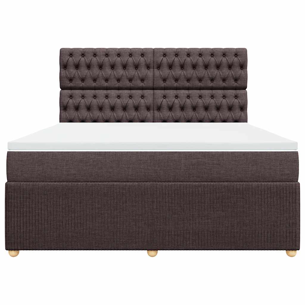 Box Spring Postel S Matrací Tmavě Hnědá 180X200 Cm Textil