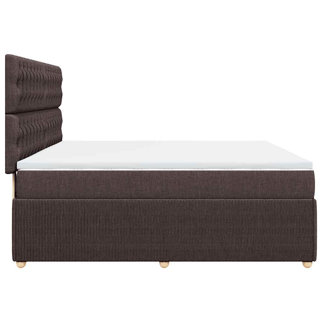 Box Spring Postel S Matrací Tmavě Hnědá 180X200 Cm Textil