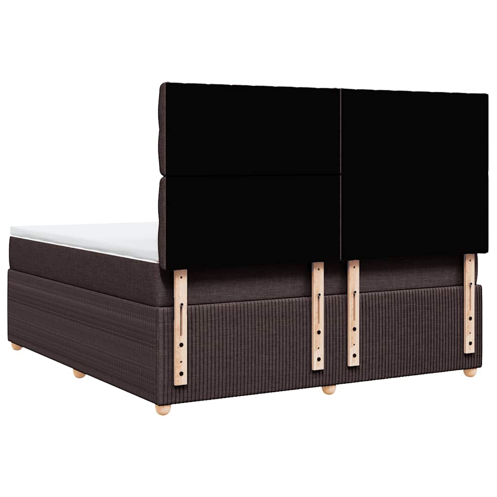 Box Spring Postel S Matrací Tmavě Hnědá 180X200 Cm Textil