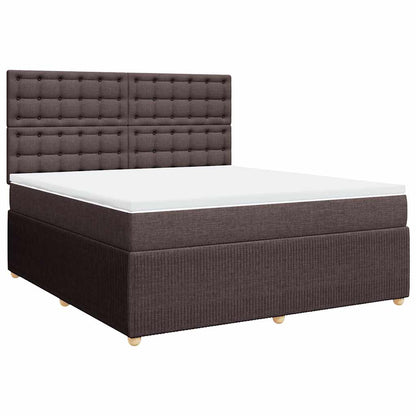 Box Spring Postel S Matrací Tmavě Hnědá 180X200 Cm Textil
