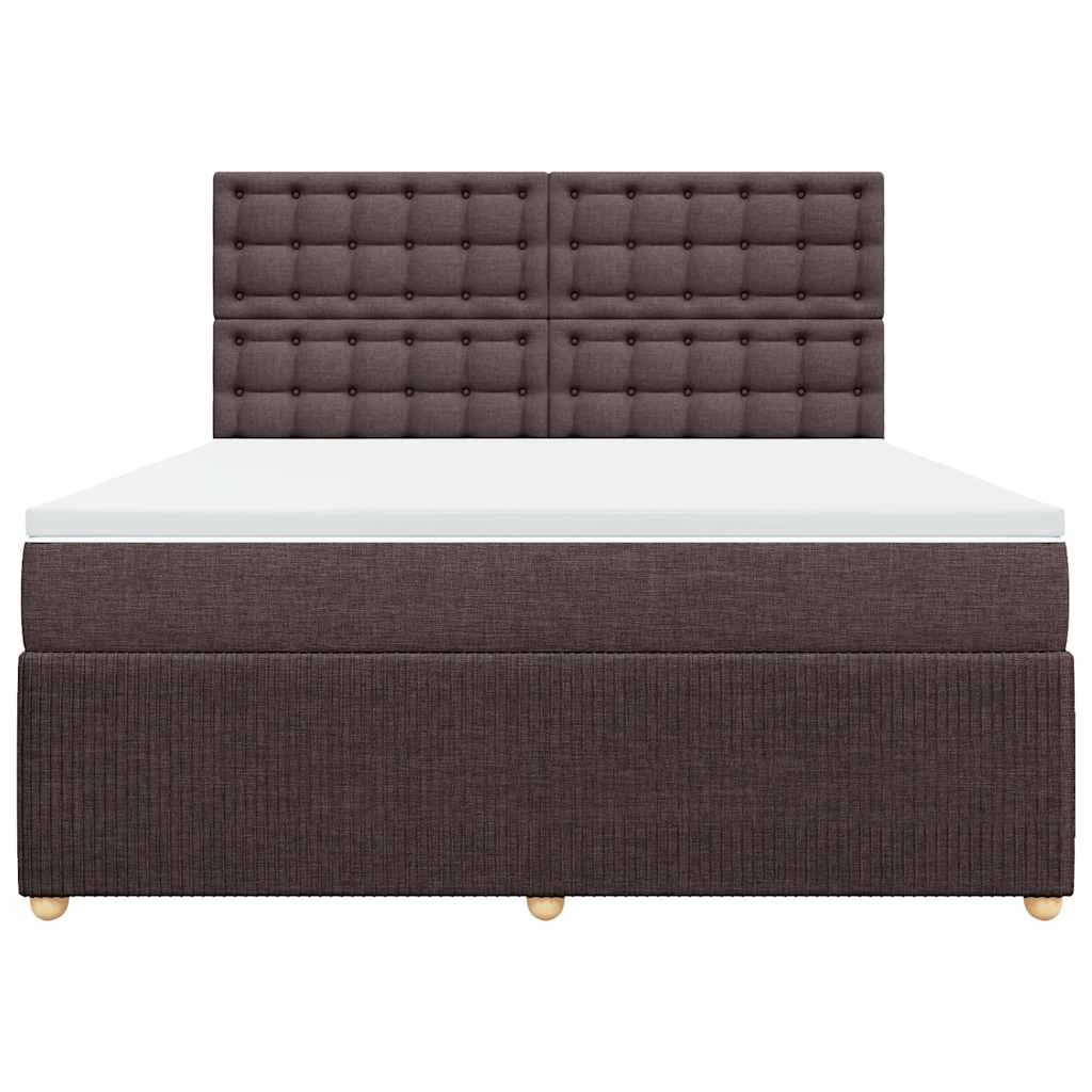 Box Spring Postel S Matrací Tmavě Hnědá 180X200 Cm Textil
