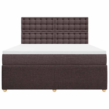 Box Spring Postel S Matrací Tmavě Hnědá 180X200 Cm Textil