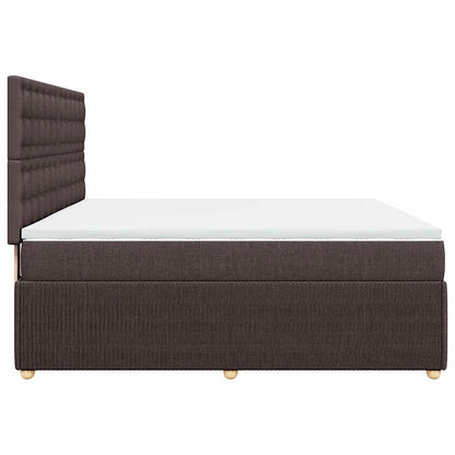 Box Spring Postel S Matrací Tmavě Hnědá 180X200 Cm Textil
