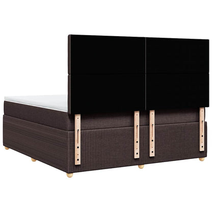 Box Spring Postel S Matrací Tmavě Hnědá 180X200 Cm Textil