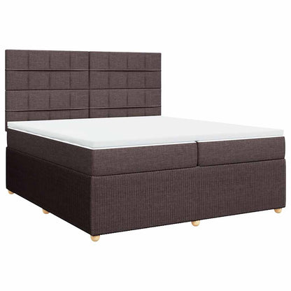 Box Spring Postel S Matrací Tmavě Hnědá 200X200 Cm Textil