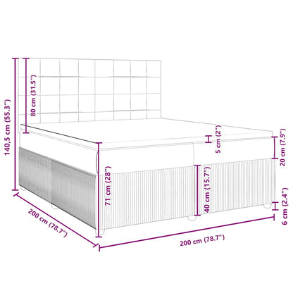 Box Spring Postel S Matrací Tmavě Hnědá 200X200 Cm Textil