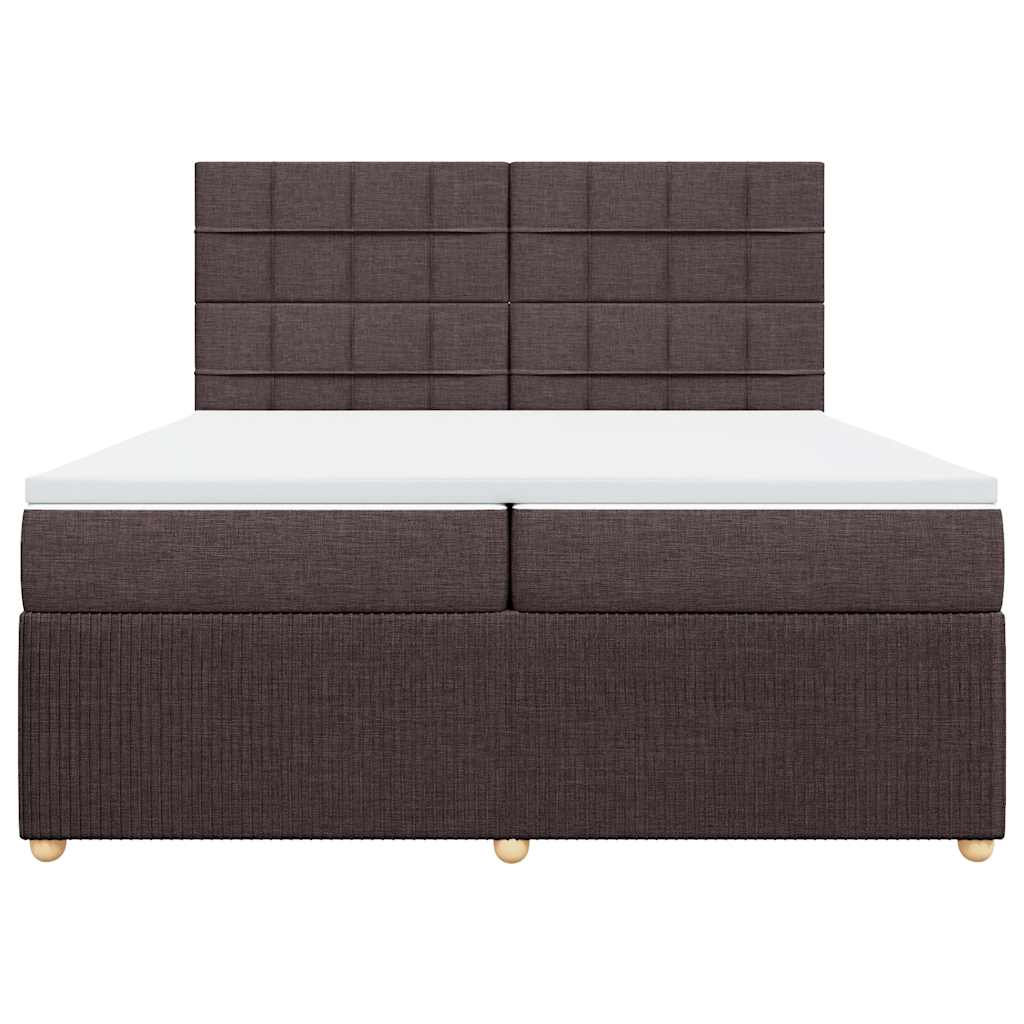 Box Spring Postel S Matrací Tmavě Hnědá 200X200 Cm Textil