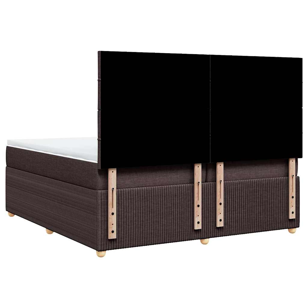 Box Spring Postel S Matrací Tmavě Hnědá 200X200 Cm Textil