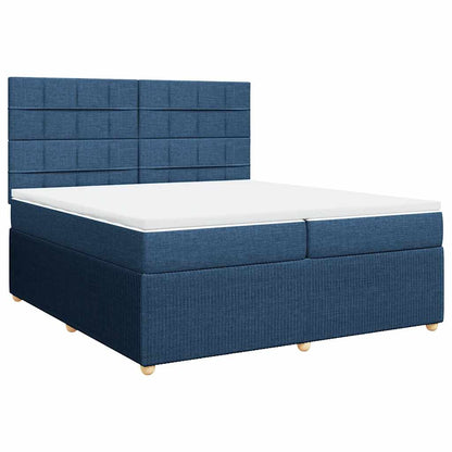Box Spring Postel S Matrací Modrá 200X200 Cm Textil